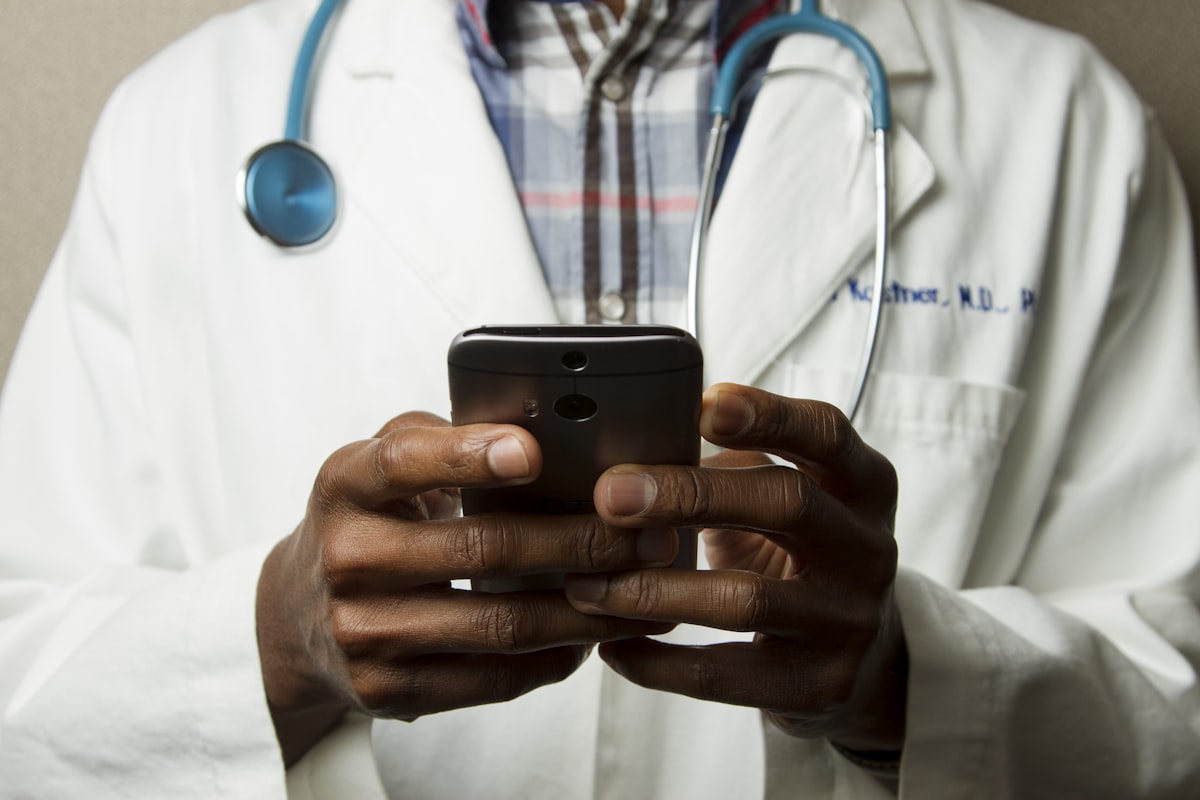 Doctor review logs on computer screen
